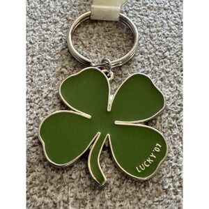 Hallmark‎ Lucky You Shamrock Keychain Green Four Leaf Clover NWT Gift Charm